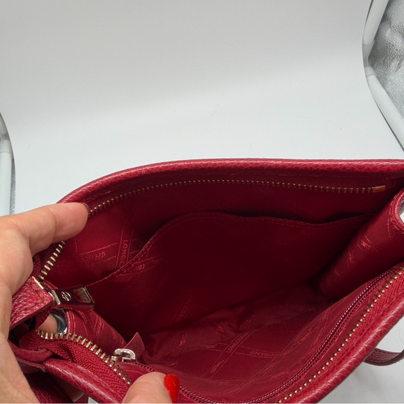 Longchamp Le Foulonné Cherry Red Leather Crossbody Bag - Like New - Picture 11 of 13